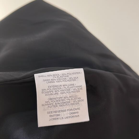 J Crew Long Sleeve Velvet Tie Waist Wool Blend Dress Gray Size 2 NWOT - Picture 13 of 13